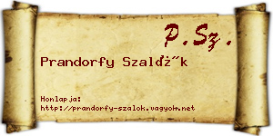 Prandorfy Szalók névjegykártya